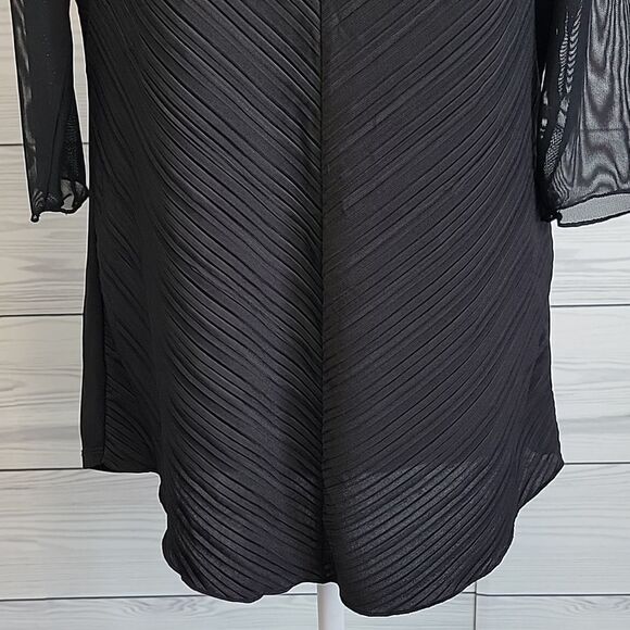 Michael Tyler mesh sleeve casual top in black Size XS - Picture 3 of 12